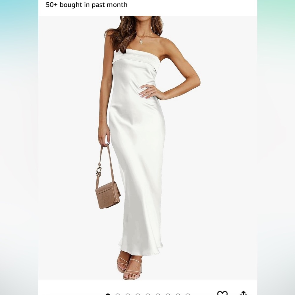Amazon satin feel strapless bodycon dress